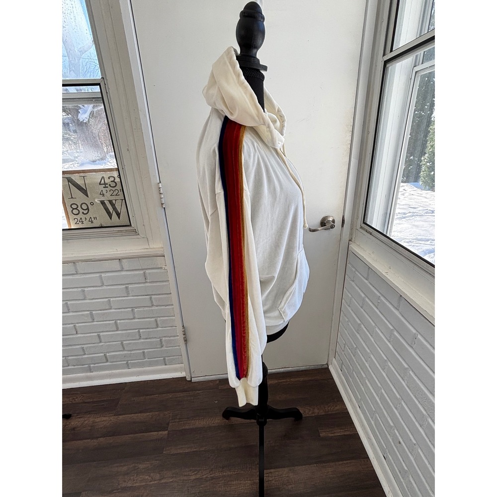 Aviator Nation Classic Velvet Relaxed Zip Hoodie Small Rainbow Athleisure velour - Picture 4 of 11